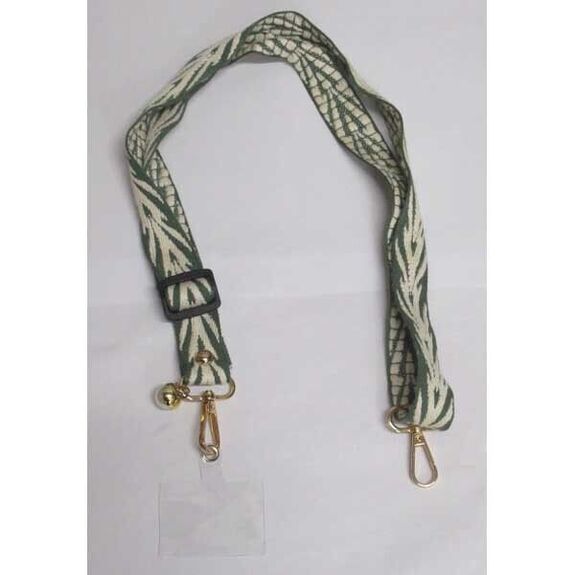 smartphone jewelry, fabric, green stripe, leaf