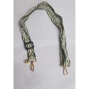 smartphone jewelry, fabric, green stripe, leaf