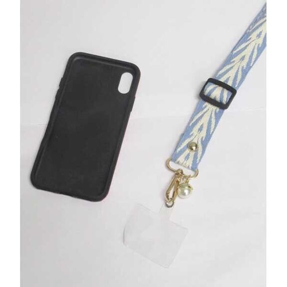 bijoux chaine tissu bande bleue feuille