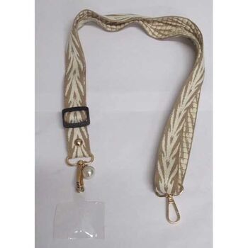 bijoux chaine tissu bande beige feuille