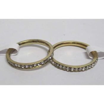 alliance acier doré strass femme