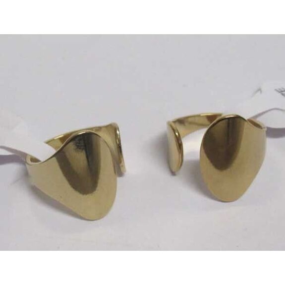 Women's open ring, smooth gold-plated steel