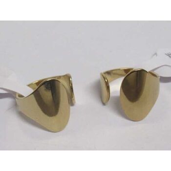 bague femme ouverte lisse acier doré