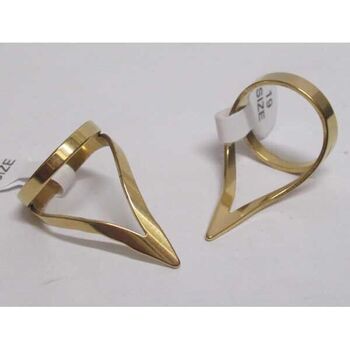 bague acier piques triangle doré