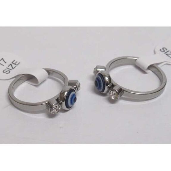 bague femme oeil bleu