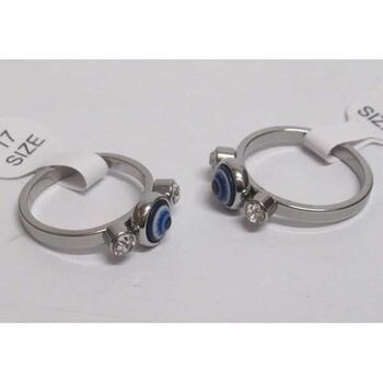 bague femme oeil bleu