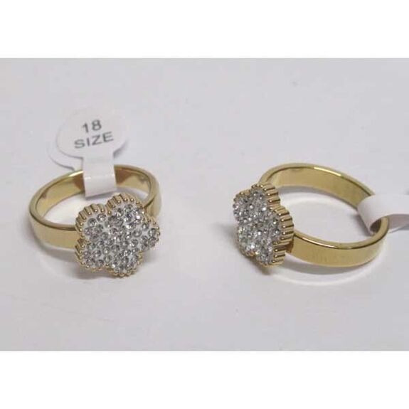 jewelry crystal clover ring in steel