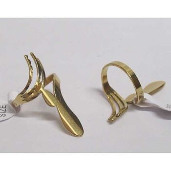 bijoux bague decoupe acier dore