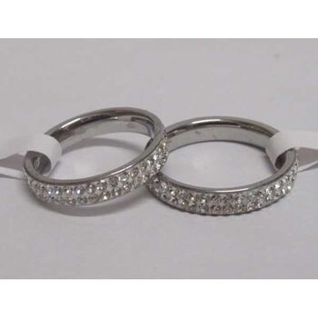 bague 2 ligne rangées strass