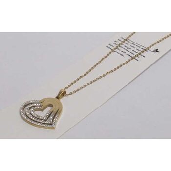 collier coeur moitie strass acier incliné