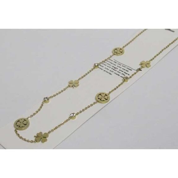 pendentif alternance trefle cercle et trefle en acier