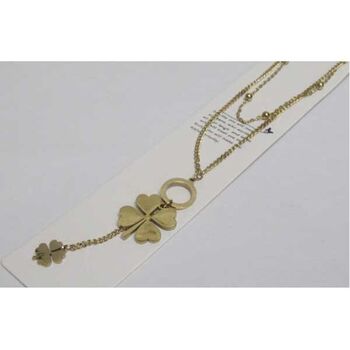 Bijoux trefles pendants divers tailles en acier