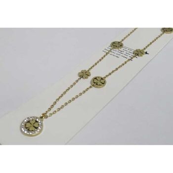 collier pendentif trefle cercle strass