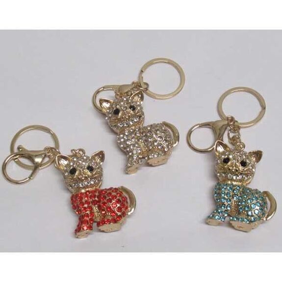 sitting cat key ring jewelry