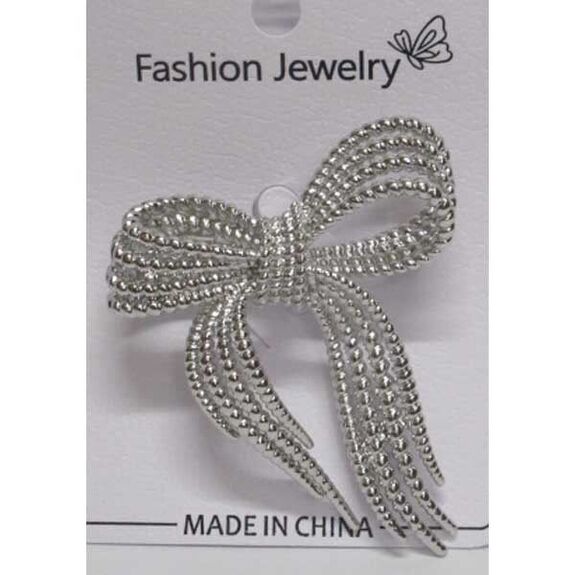 broche bijoux noeud argente