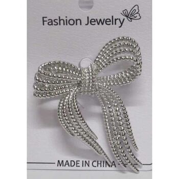 broche bijoux noeud argente