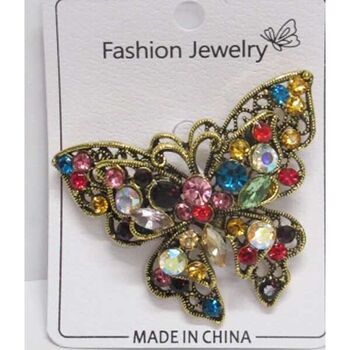 bijoux broche papillon multicolore
