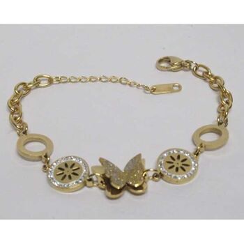 Gold glitter butterfly bracelet jewelry in stainless steel