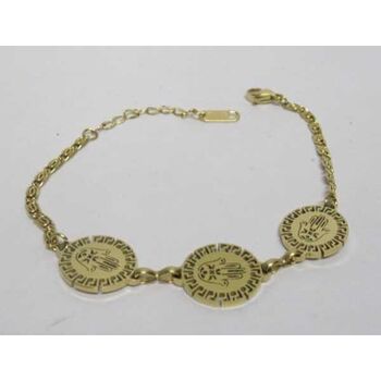 gold-plated steel hand-shaped circle bracelet