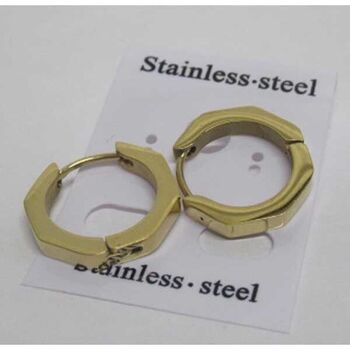 Geometric steel creole earrings