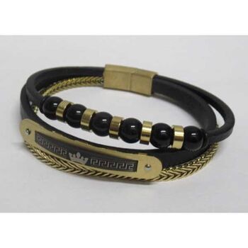 bracelet homme cuir trio couronne