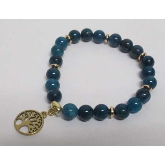 bracelet apatite arbre de vie dore