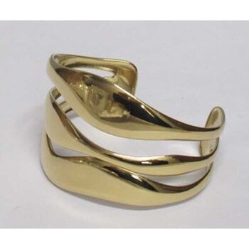 Open wavy stainless steel bracelet