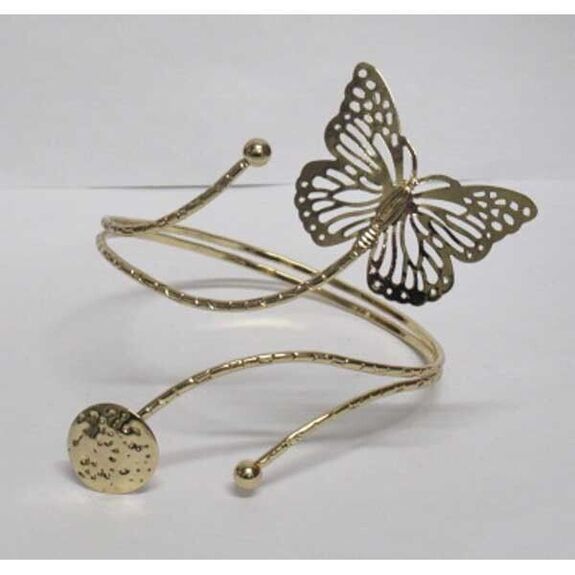 Circle butterfly cuff bracelet