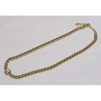 Bijoux collier double maille icone strass en acier