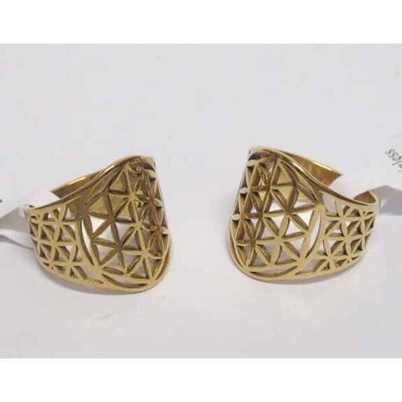 gold-plated steel wire mesh ring jewelry