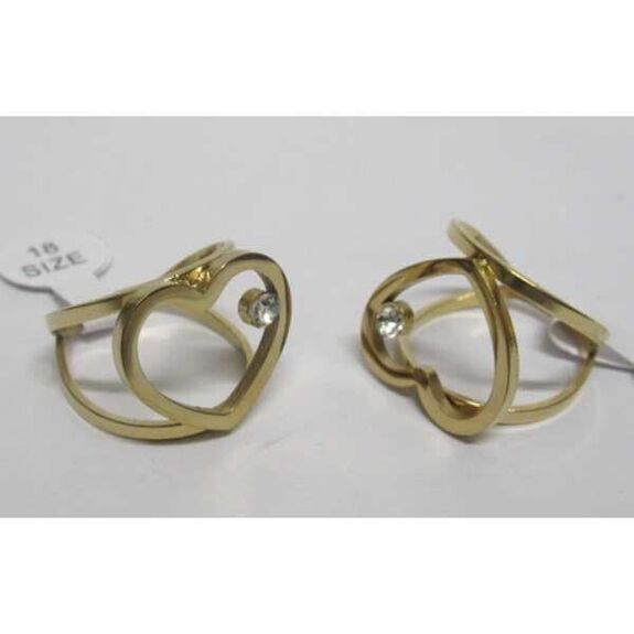 bague acier coeur creux cristal