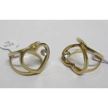 bague acier coeur creux cristal