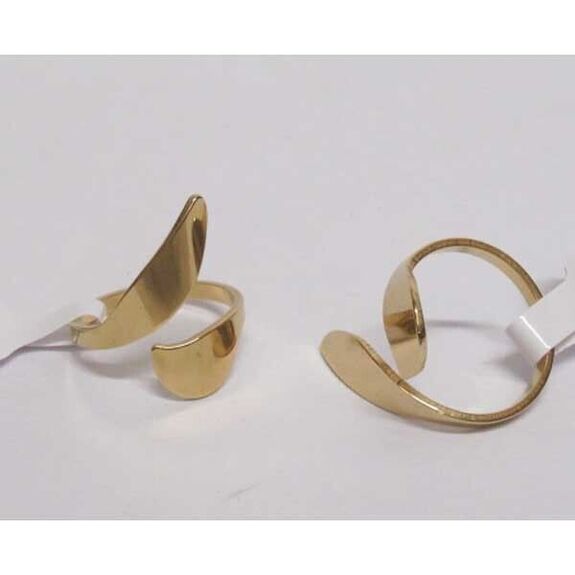 bague bijoux enroulée acier brillant doré