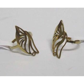 bague acier aile doree