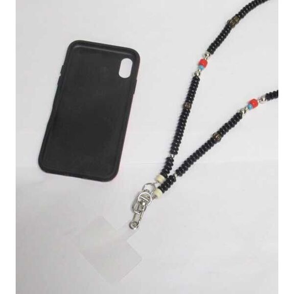 chaine bijoux rondelles noires et étoile