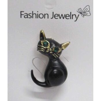 bijoux broche chat noir bonheur