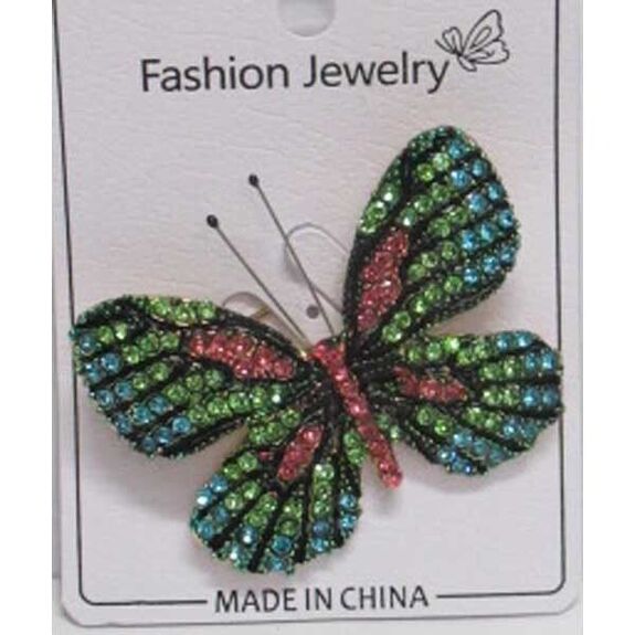 colored butterfly jewel brooch