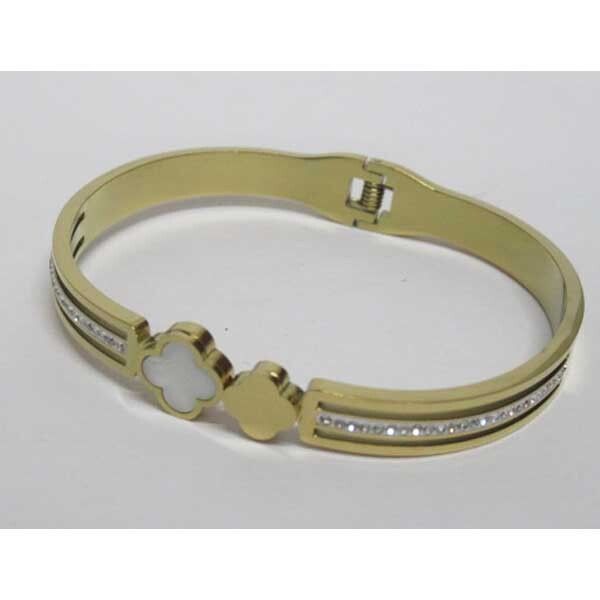 Bracelet Mini trèfle nacre plaqué or Bracelet Mini trèfle nacre plaqué or