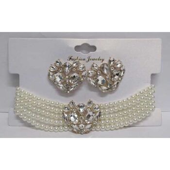 Ras de cou bijoux perle et cristal