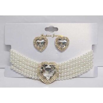 Bijoux perle coeur cristal