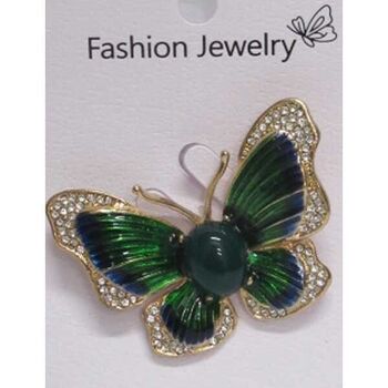 broche bijoux papillon en vert