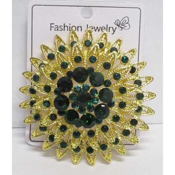 Broche dore verte pour robe de mariée