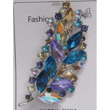 bijoux feuille strass divers en broche