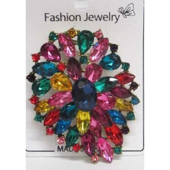 bijoux broche petale cristal toutes couleurs
