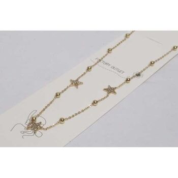 star jewelry, thin chain, ball, gold-plated steel