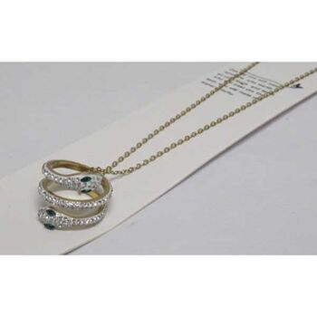 snake chain pendant jewelry, coiled in gold-plated steel