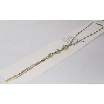 Gold-plated steel crystal long necklace