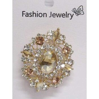 Champagne crystal brooch jewelry