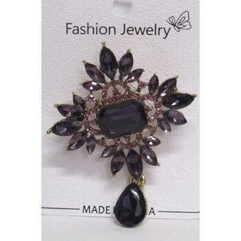 vintage purple crystal brooch/pin pendant