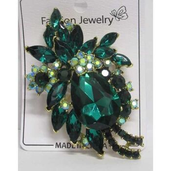 green crystal flower bouquet brooch jewelry